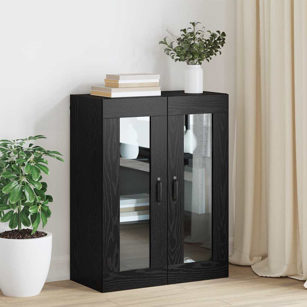 Kabantis sieninis kabinetas Juoda 69.5 x 34 x 90 cm