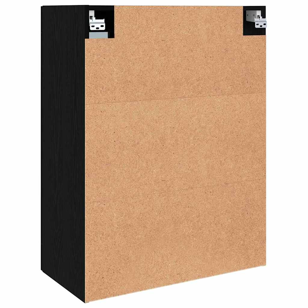 Kabantis sieninis kabinetas Juoda 69.5 x 34 x 90 cm