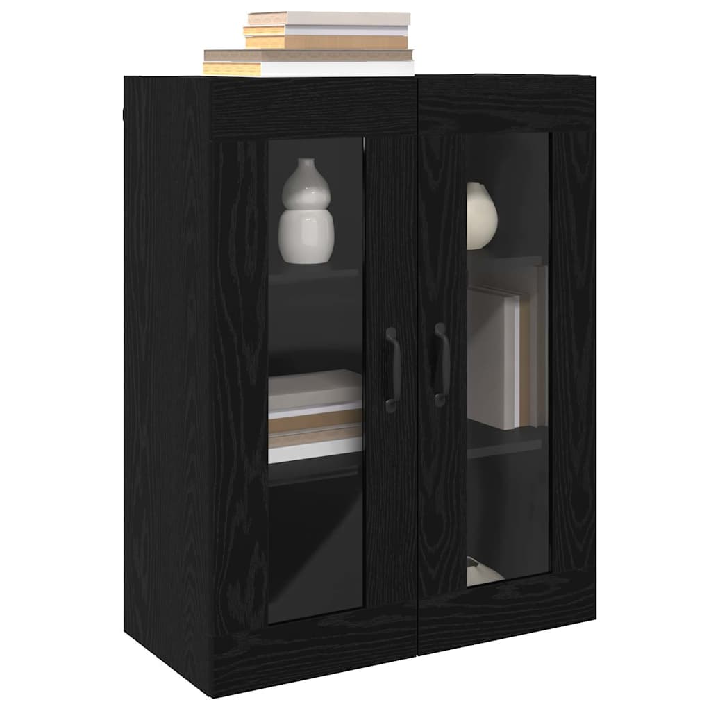 Kabantis sieninis kabinetas Juoda 69.5 x 34 x 90 cm