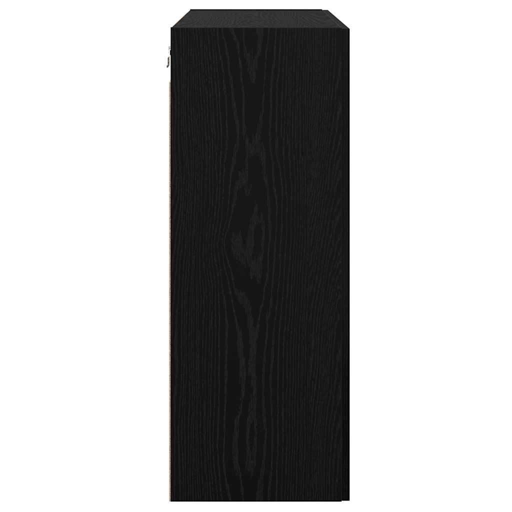 Kabantis sieninis kabinetas Juoda 69.5 x 34 x 90 cm