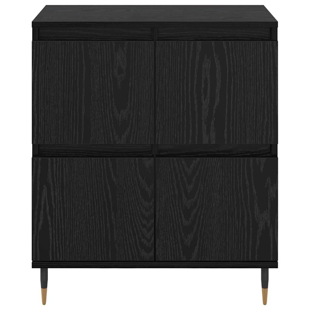 Kabalas su saugykla su durimis Juoda 60 x 35 x 70 cm Apdirbta mediena