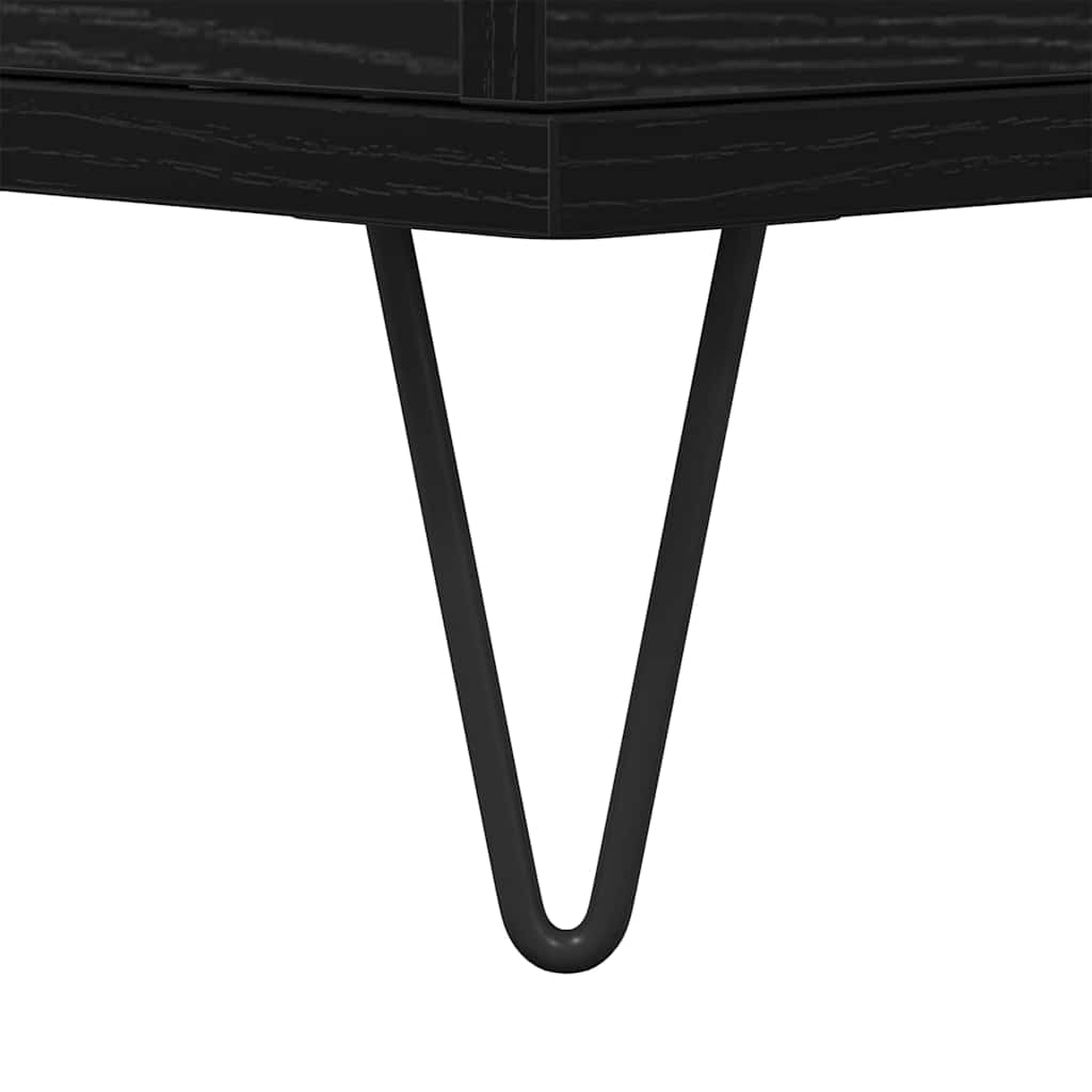 Kabalas su saugykla su durimis Juoda 60 x 35 x 70 cm Apdirbta mediena