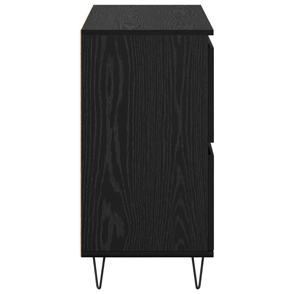 Kabalas su saugykla su durimis Juoda 60 x 35 x 70 cm Apdirbta mediena