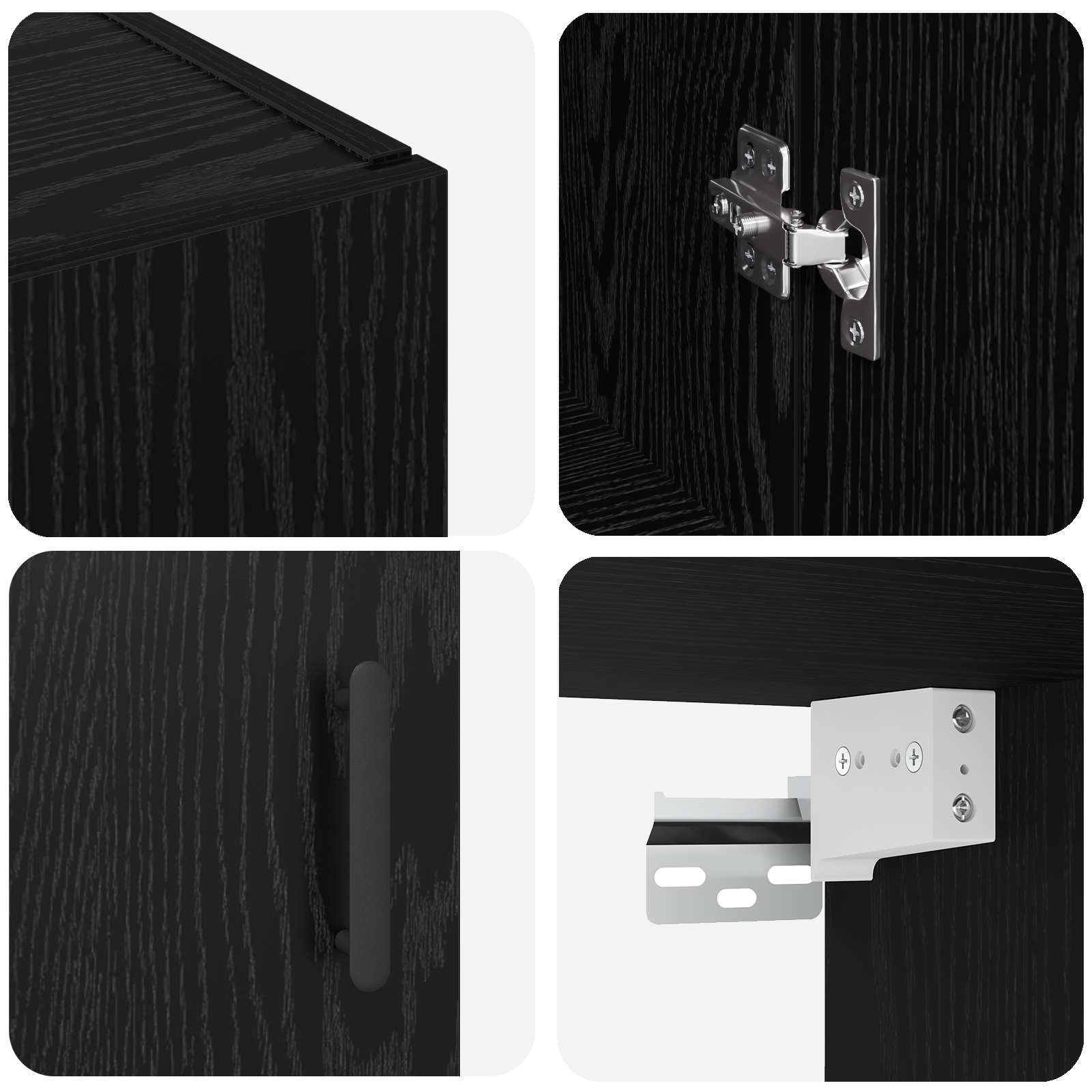 Wall cabinet black oak 69.5 x 34 x 90 cm