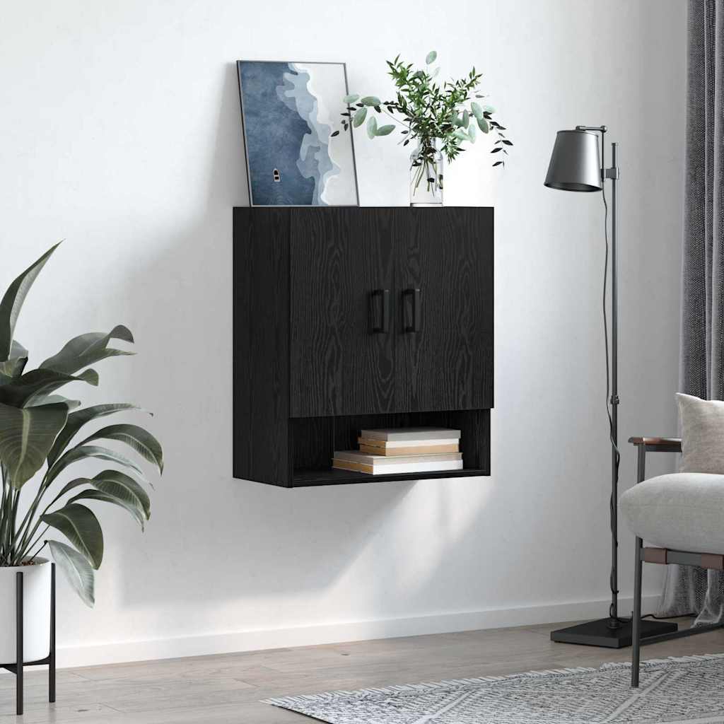 Sieninė spintelė juoda ąžuolo 60 x 31 x 70 cm Apdirbta mediena