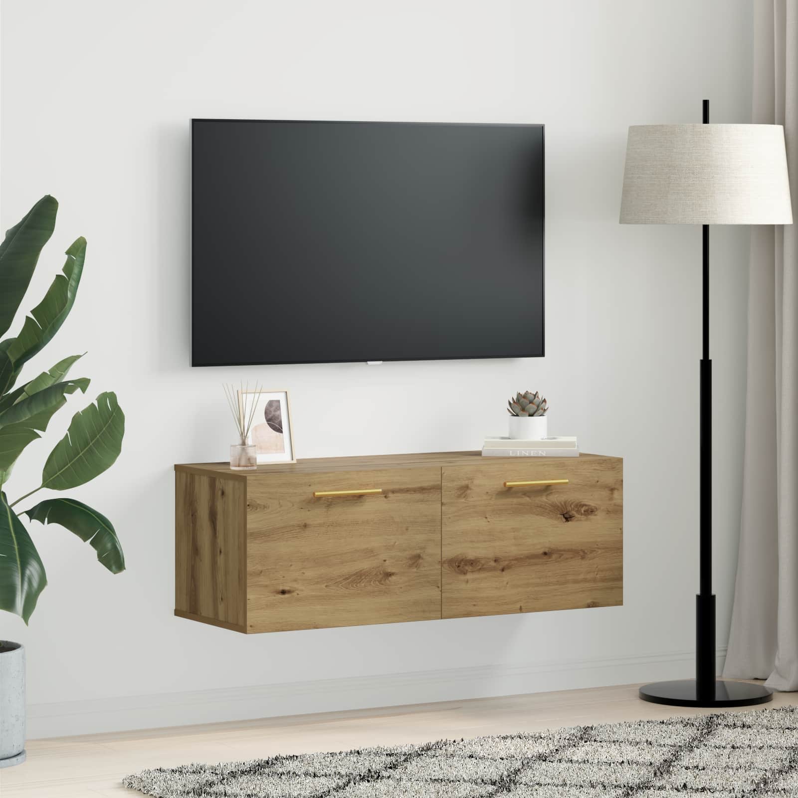 Sieninė spintelė artisano ąžuolo 100 x 36.5 x 35 cm