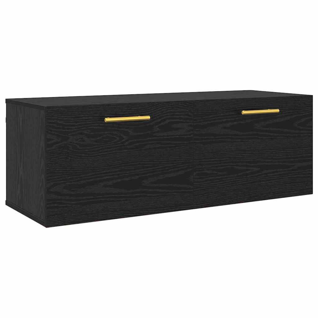 Sieninė spintelė juoda ąžuolo 100 x 36.5 x 35 cm