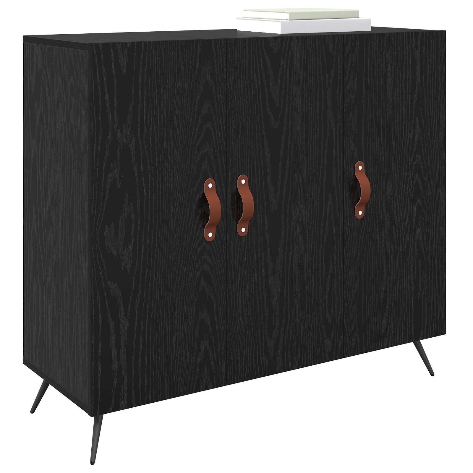 Sideboard Black oak 89,5 x 34 x 80 cm Engineered wood