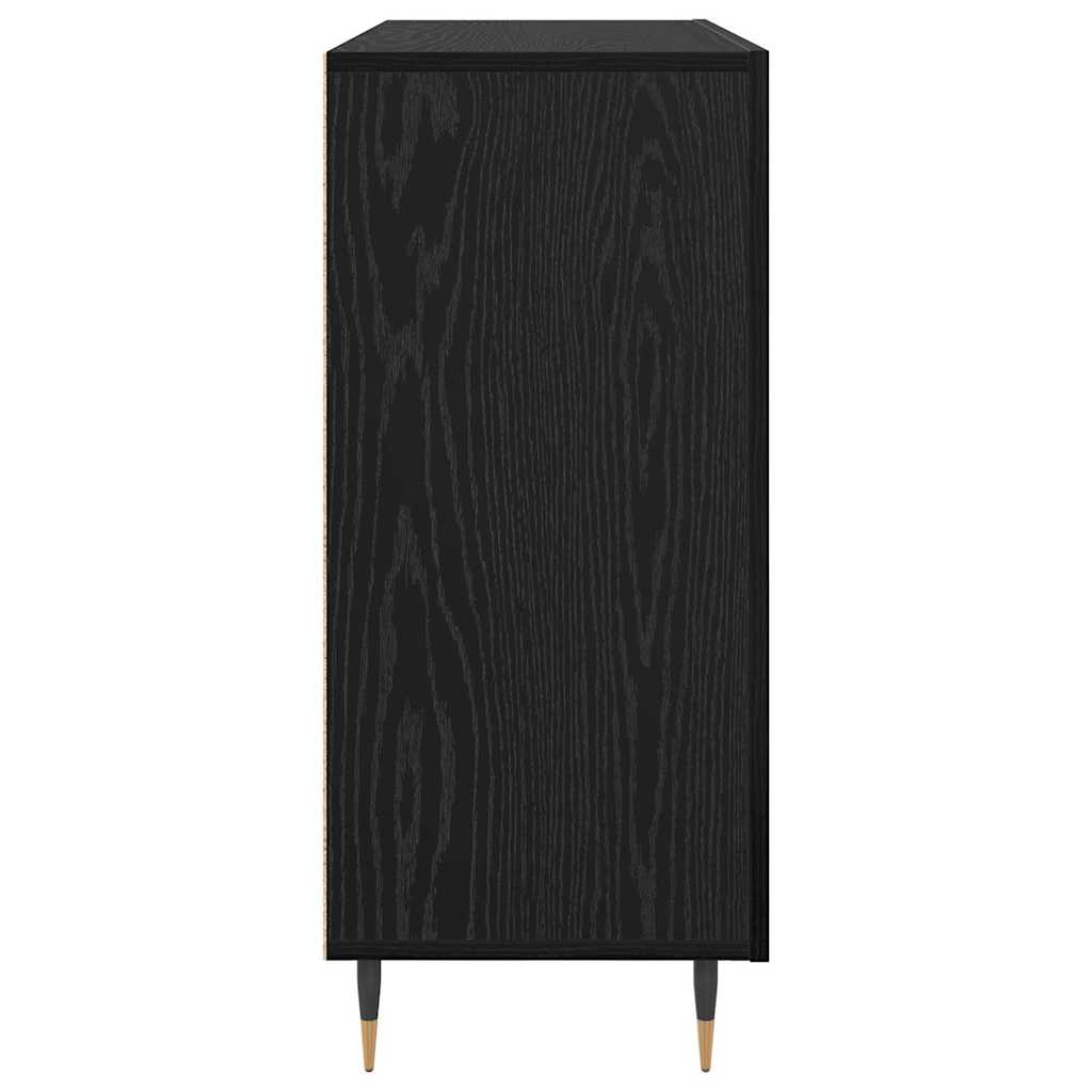 Kabalas su saugykla su durimis Juoda 90 x 34 x 80 cm Apdirbta mediena