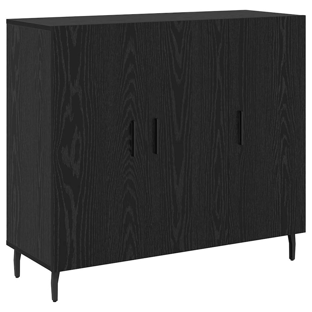 Kabalas su saugykla su durimis Juoda 90 x 34 x 80 cm Apdirbta mediena