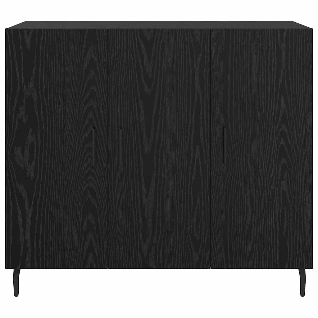 Kabalas su saugykla su durimis Juoda 90 x 34 x 80 cm Apdirbta mediena