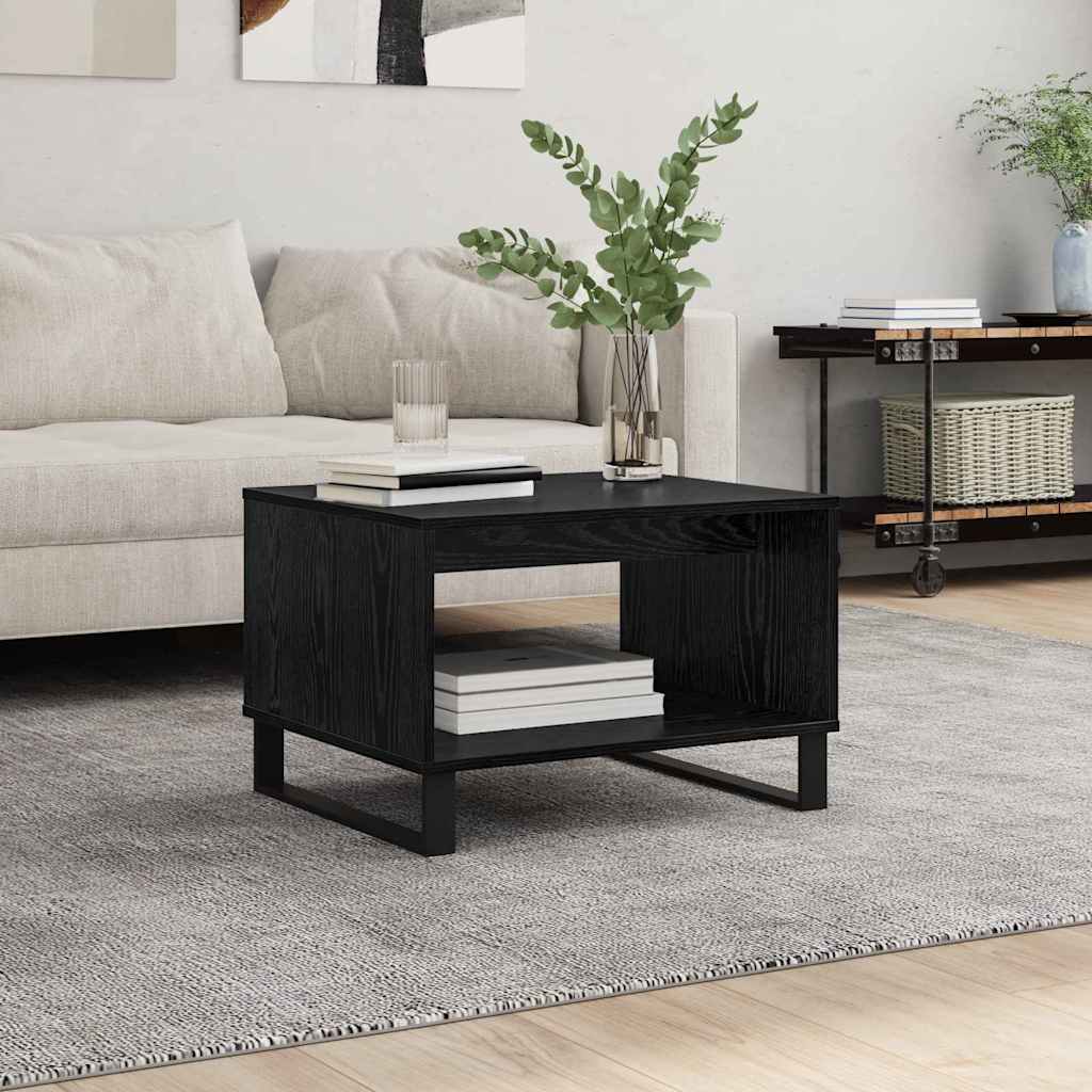 Coffee table black oak 60 x 50 x 40 cm Engineered wood