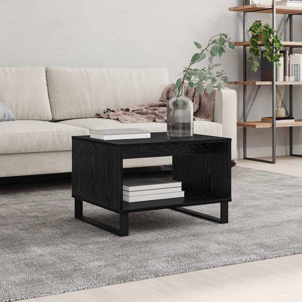 Coffee table black oak 60 x 50 x 40 cm Engineered wood