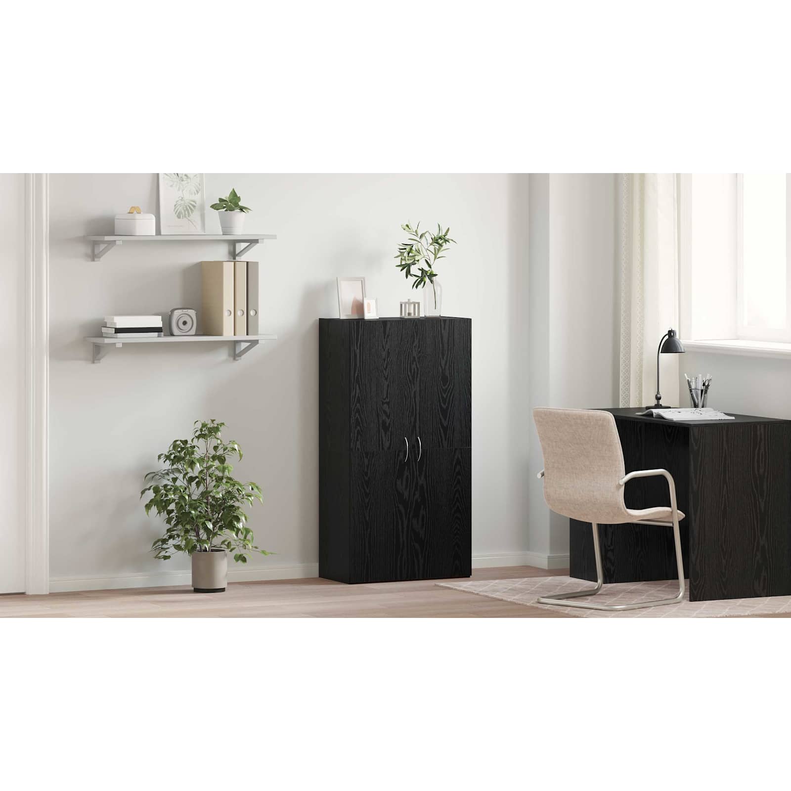 Office cabinet with shelf Artisan oak 60 x 32 x 115 cm