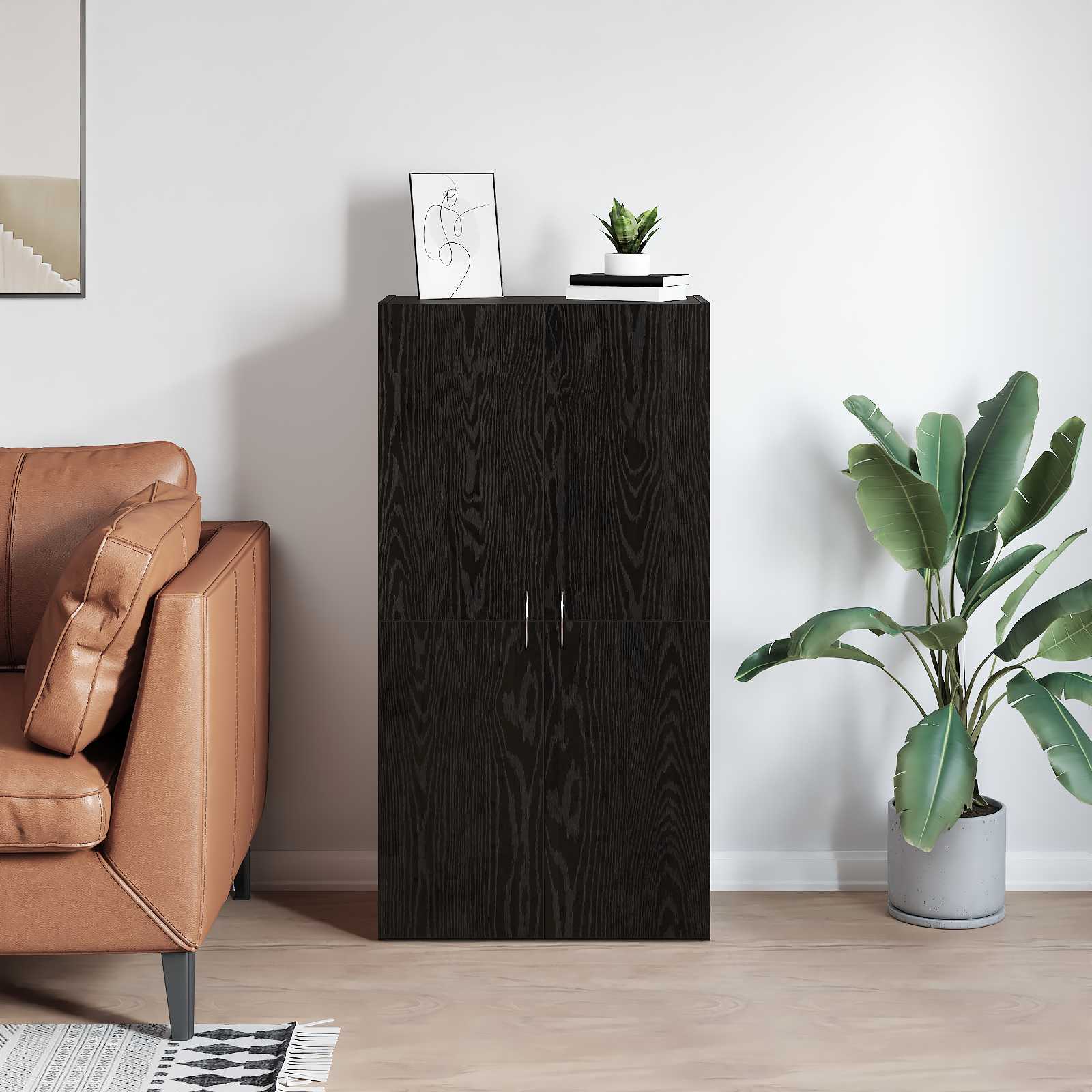 Office cabinet with shelf Artisan oak 60 x 32 x 115 cm