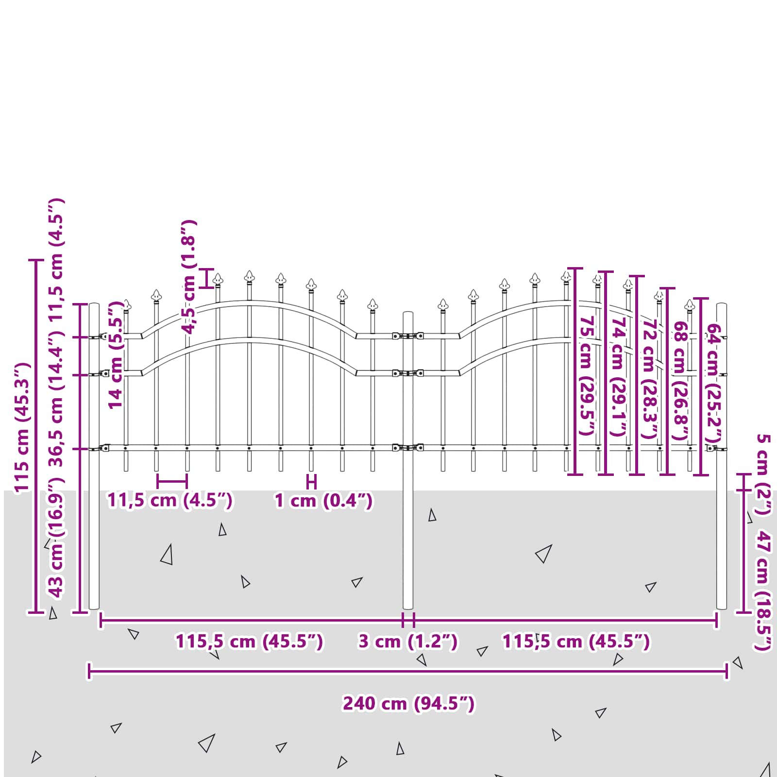 Sodo tvora Pilka 115 cm Milteliniu būdu padengtas plienas