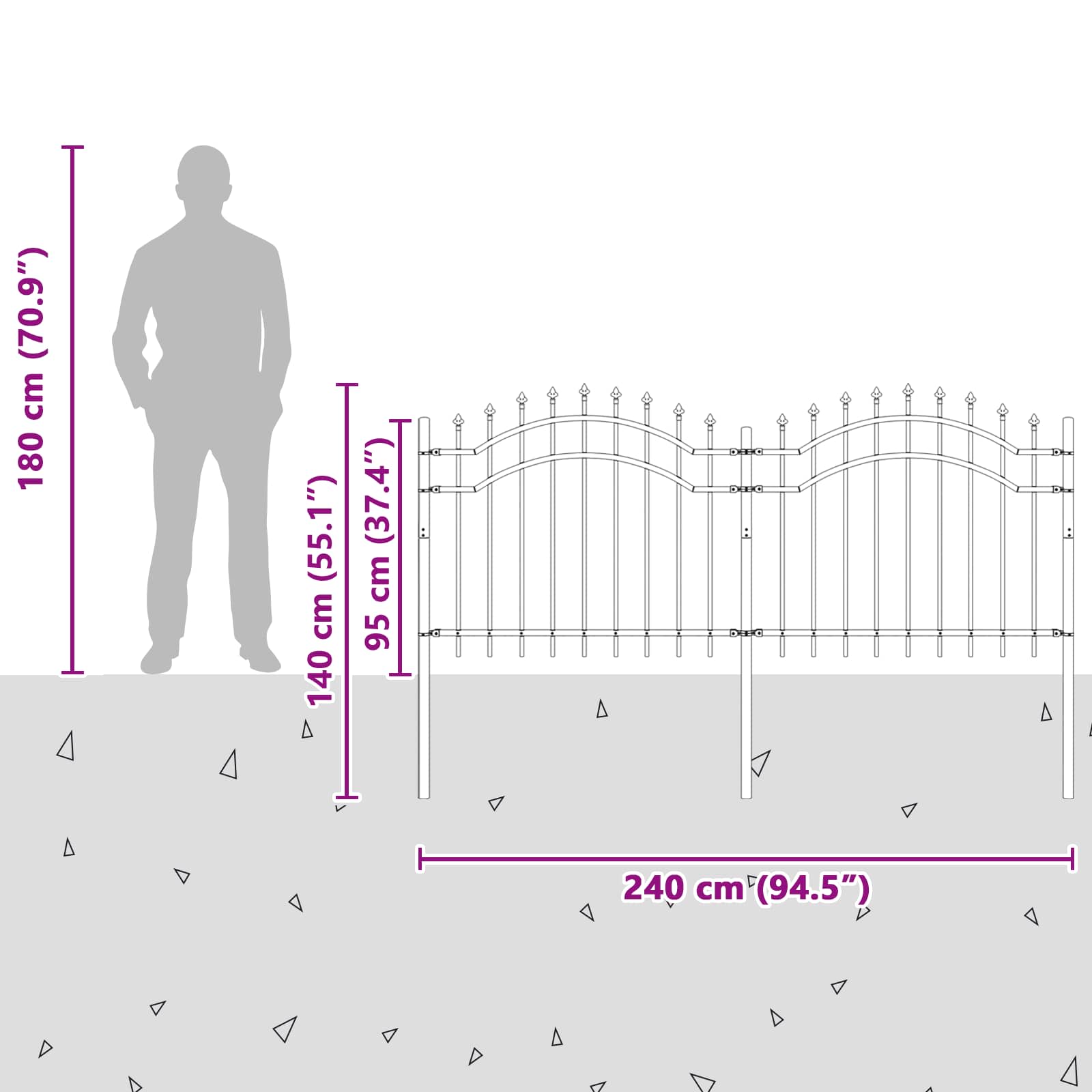 Sodo tvora Pilka 140 cm Milteliniu būdu padengtas plienas