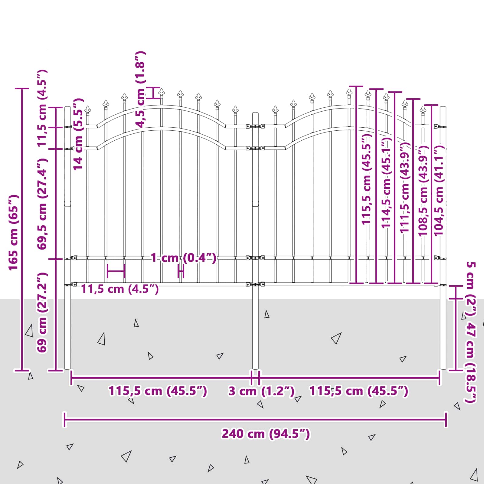 Sodo tvora Woerden Pilka 240 x 165 cm