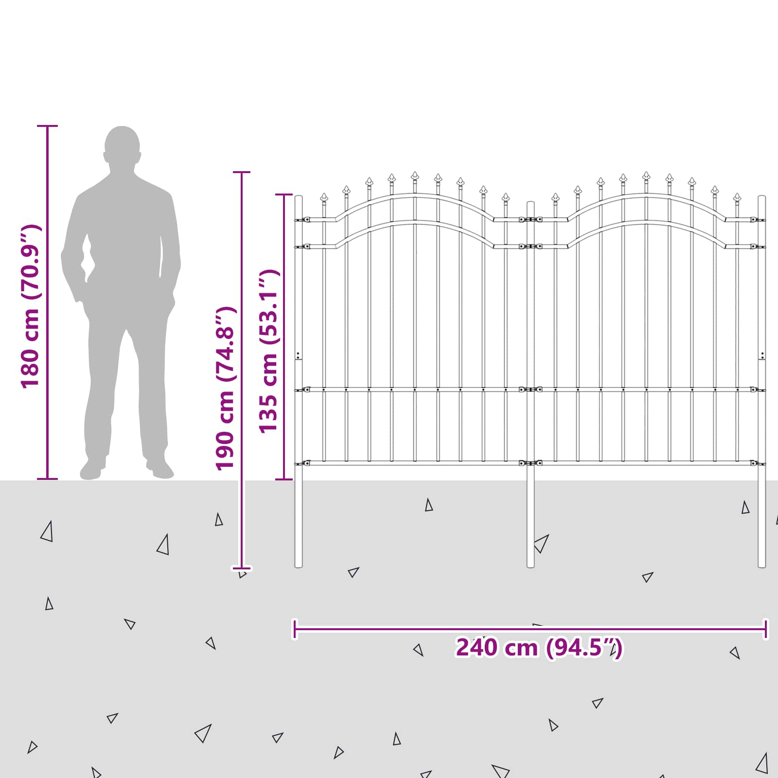 Sodo tvora Pilka 190 cm Milteliniu būdu padengtas plienas