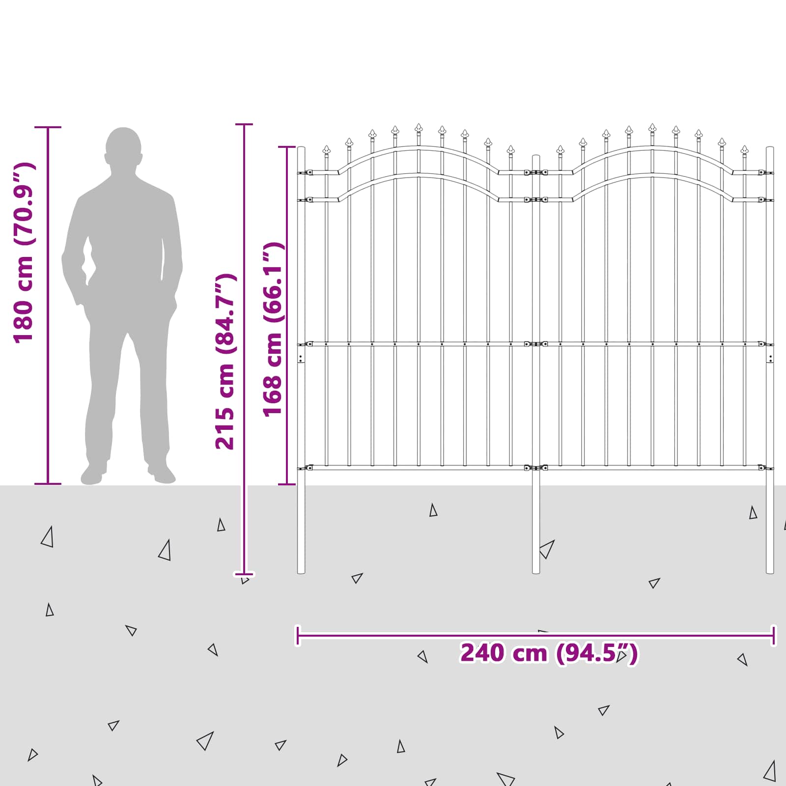 Sodo tvora Pilka 215 cm Milteliniu būdu padengtas plienas