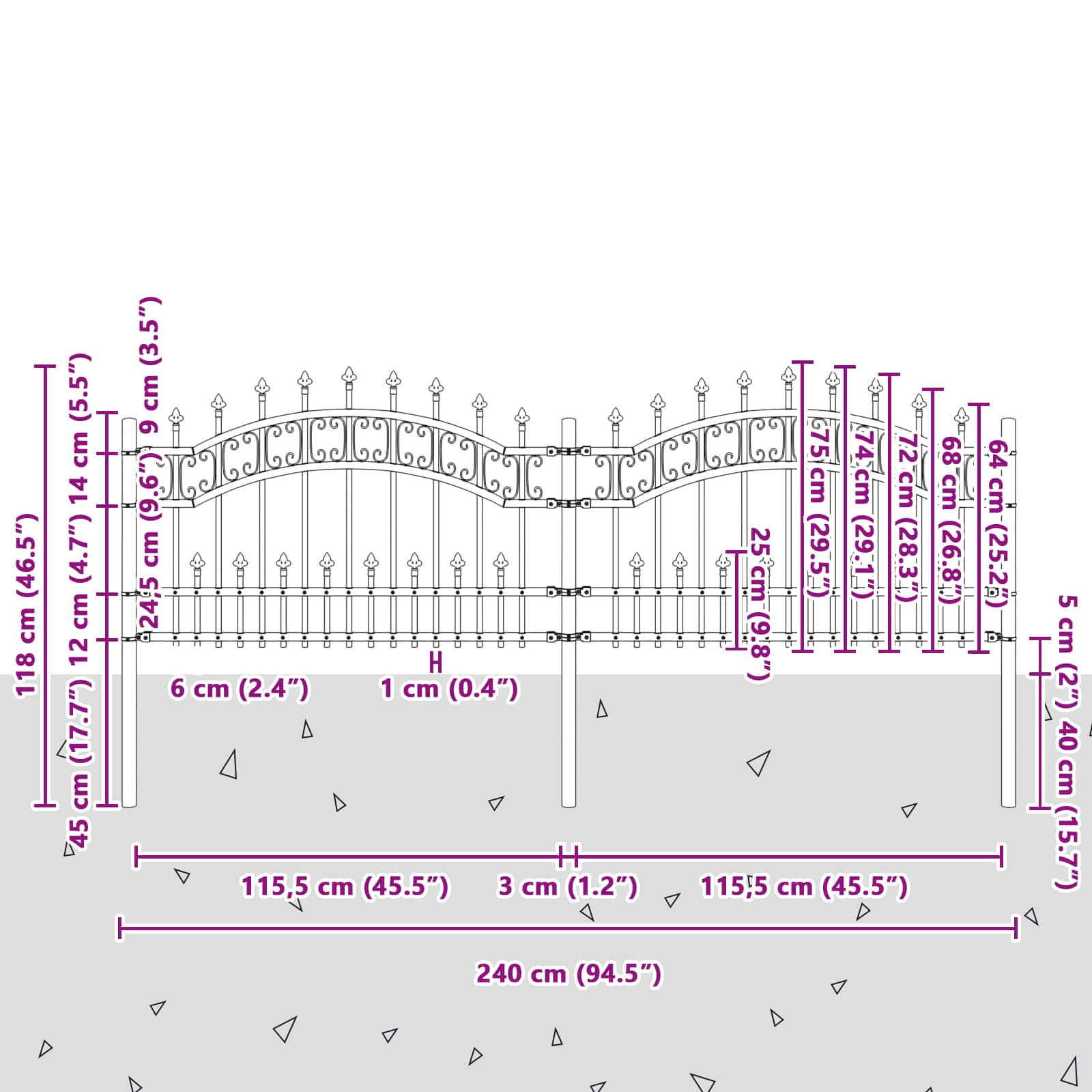 Sodo tvora Pilka 115 cm Milteliniu būdu padengtas plienas