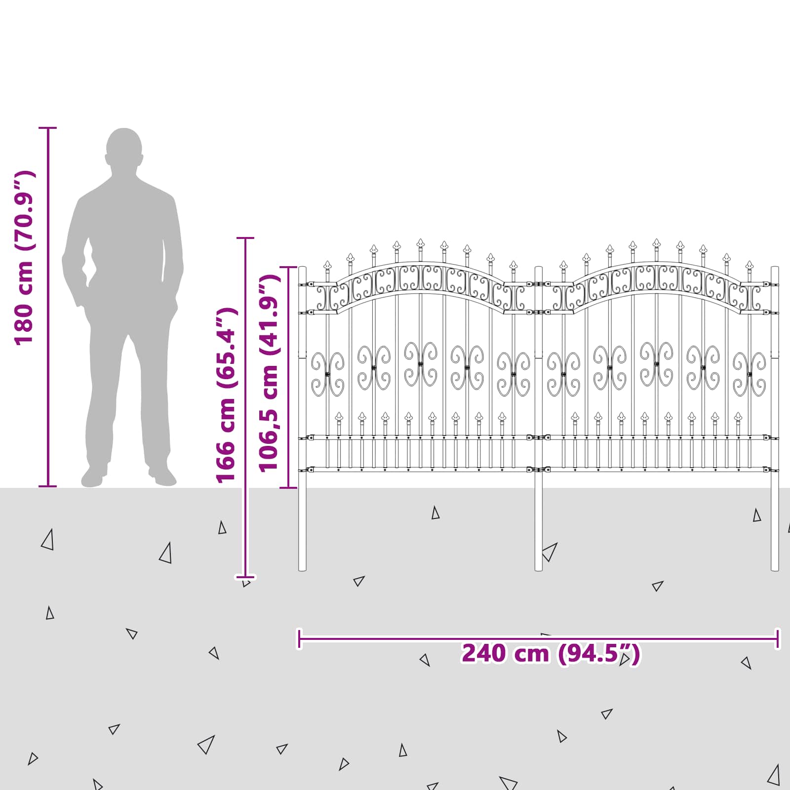 Sodo tvora Pilka 165 cm Milteliniu būdu padengtas plienas