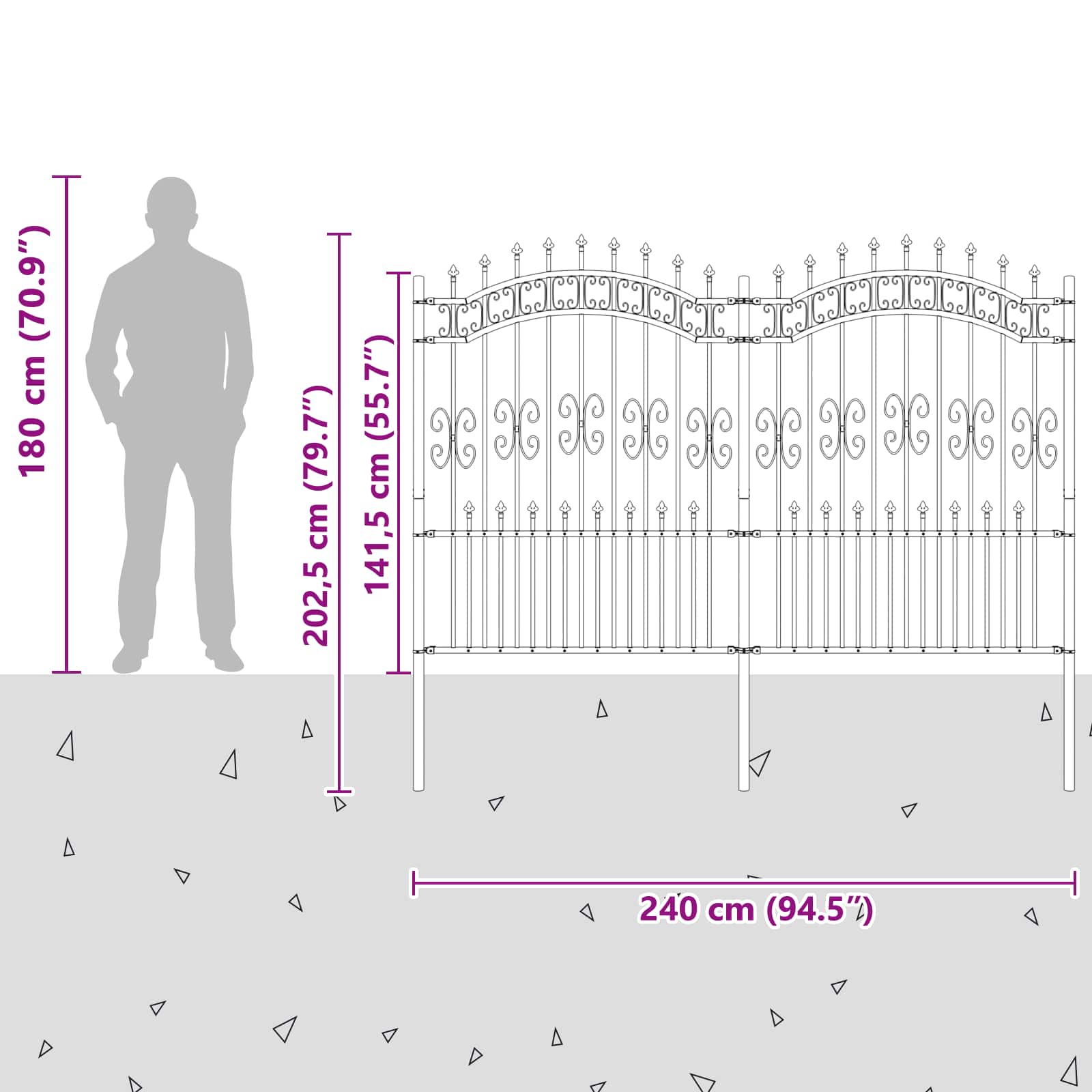 Sodo tvora Pilka 190 cm Milteliniu būdu padengtas plienas
