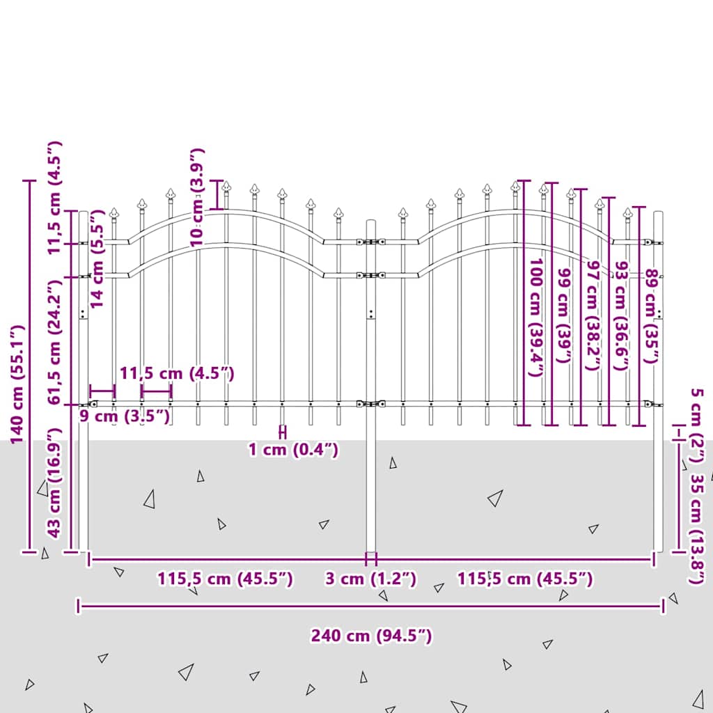 Sodo tvora Balta 140 cm Milteliniu būdu padengtas plienas