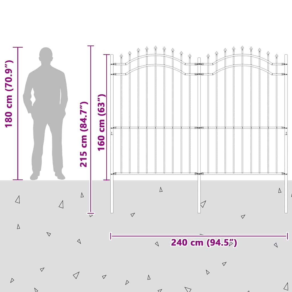Sodo tvora Balta 215 cm Milteliniu būdu padengtas plienas