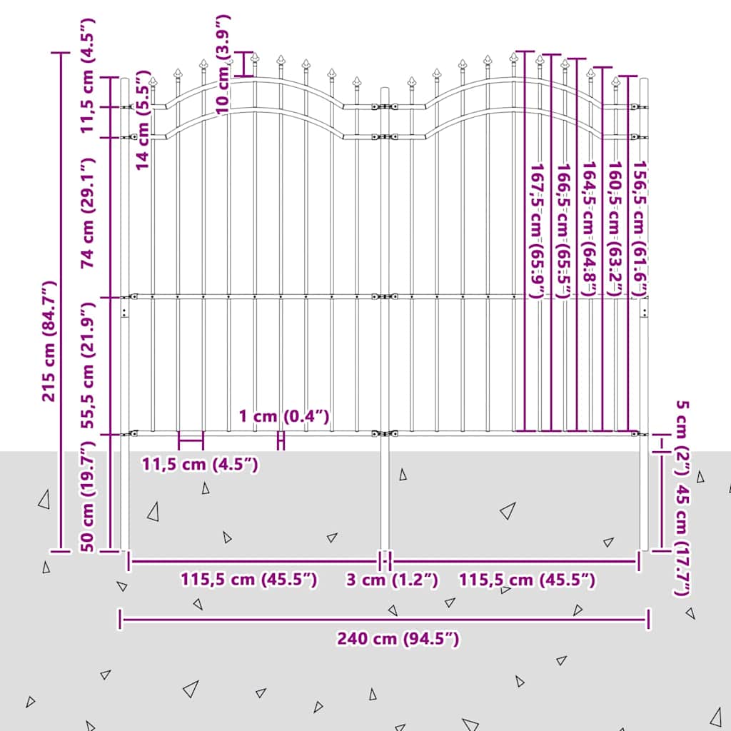 Sodo tvora Balta 215 cm Milteliniu būdu padengtas plienas