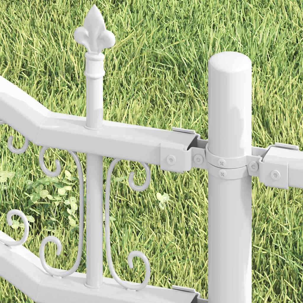 Garden fence White 115 cm Powder-coated steel