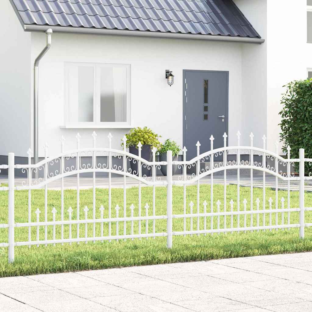 Garden fence White 115 cm Powder-coated steel