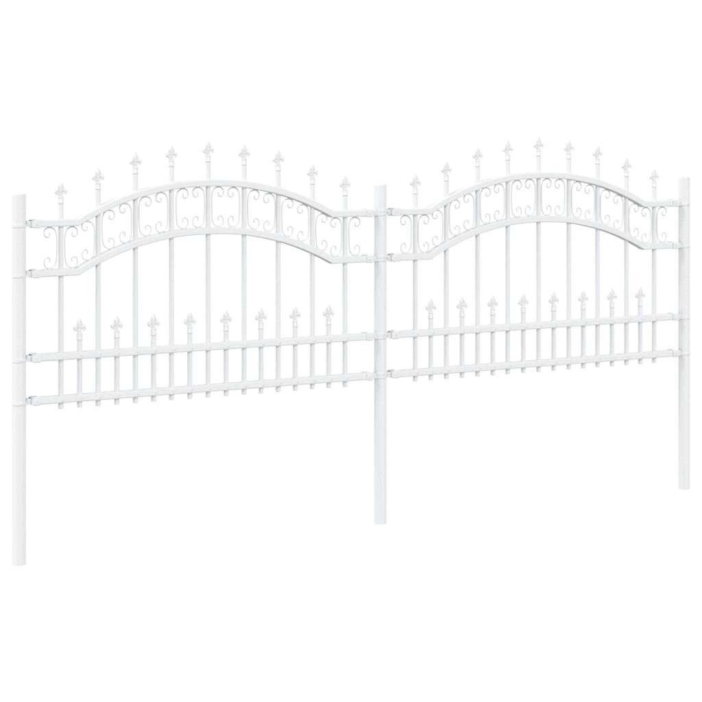Garden fence White 115 cm Powder-coated steel