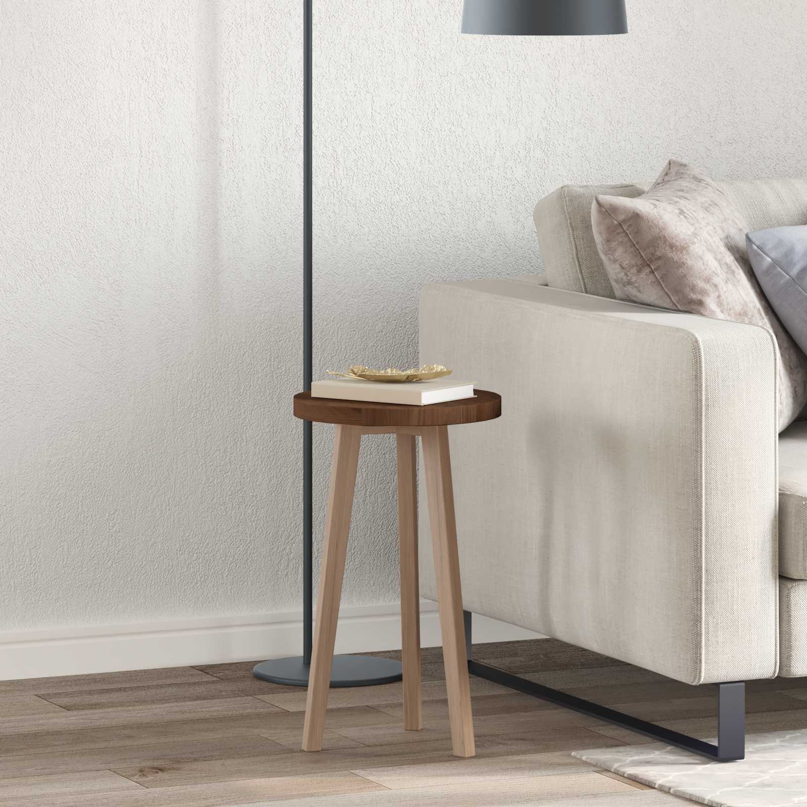 Galda virsma Tumši brūna Ø 30 x 2,5 cm Ciets ozolkoks