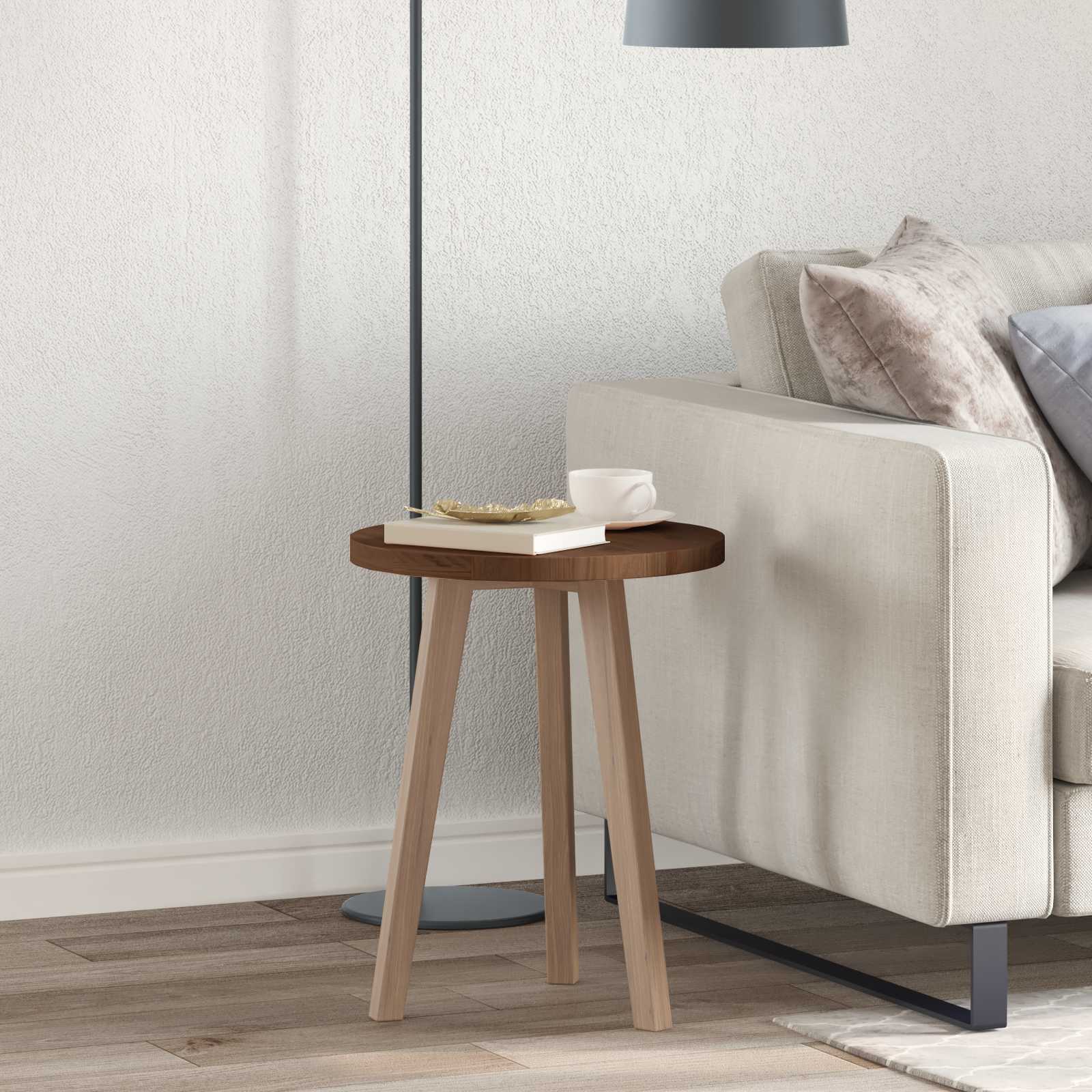 Galda virsma Tumši brūna Ø 40 x 2,5 cm Masīva ozolkoka