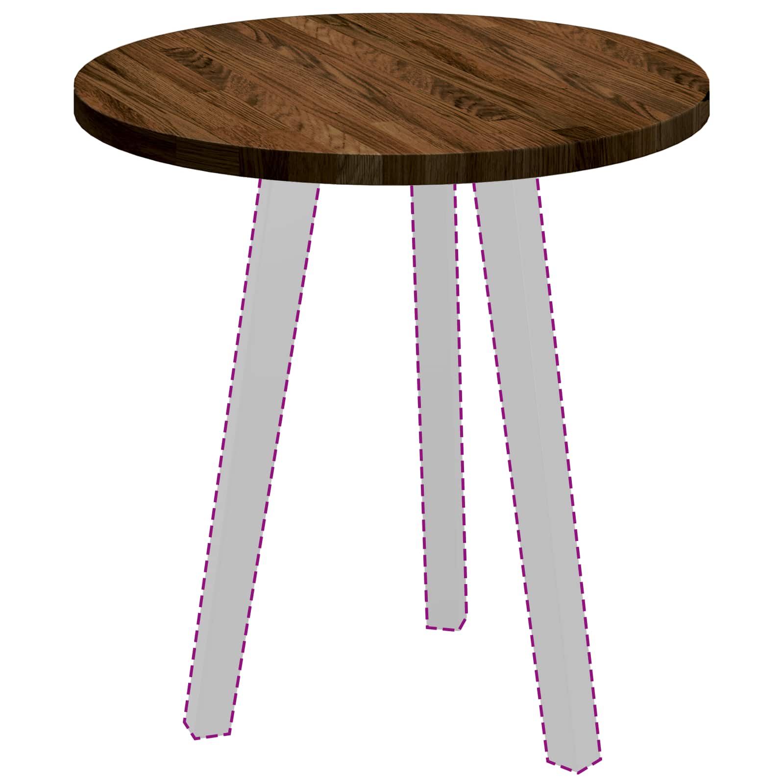 Table top Dark brown Ø 50 x 2.5 cm Solid oak wood