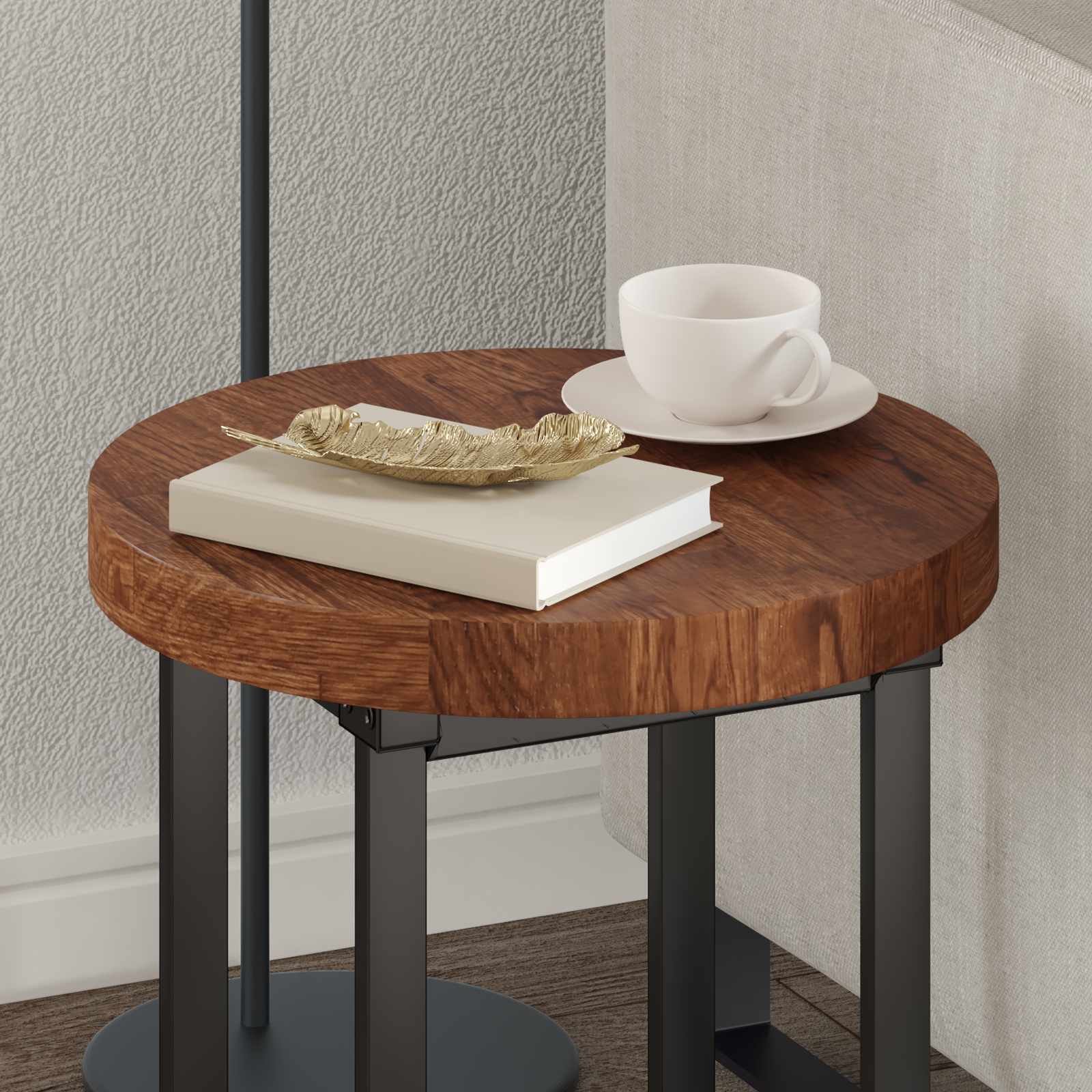 Tabletop Light brown Ø 40 x 4 cm Solid oak