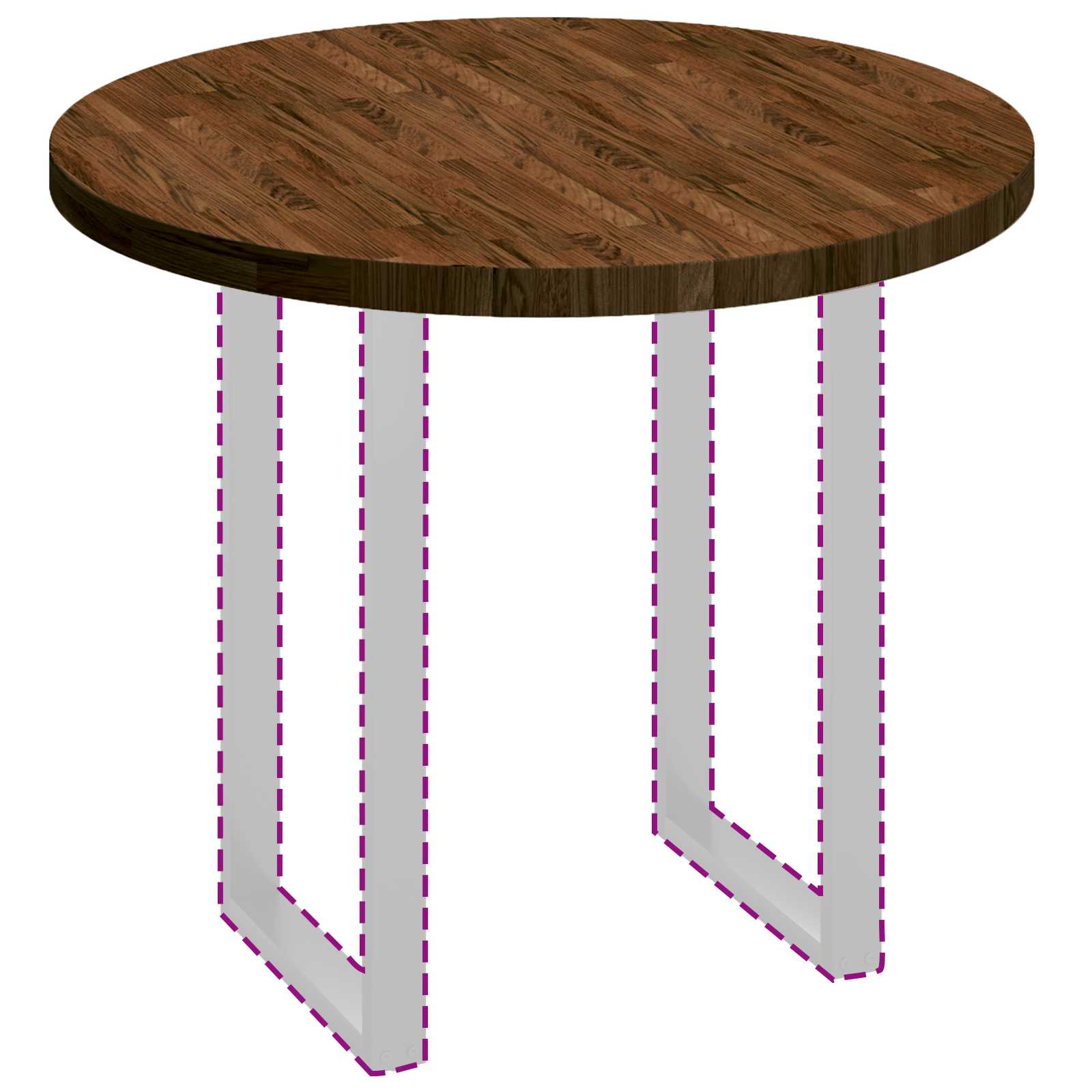 Tabletop Light brown Ø 90 x 4 cm Solid oak wood