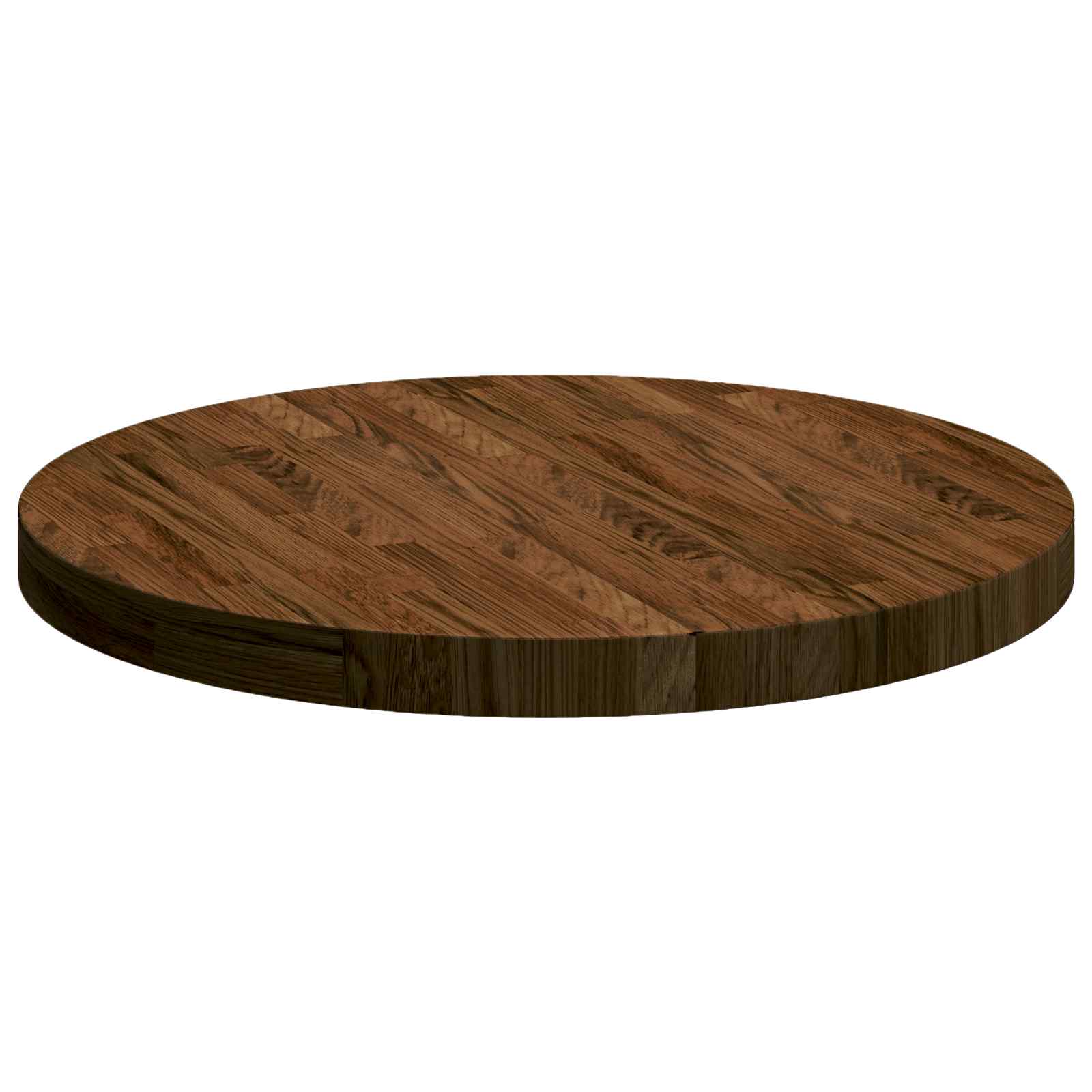 Tabletop Dark brown Ø 60 x 4 cm Solid oak wood