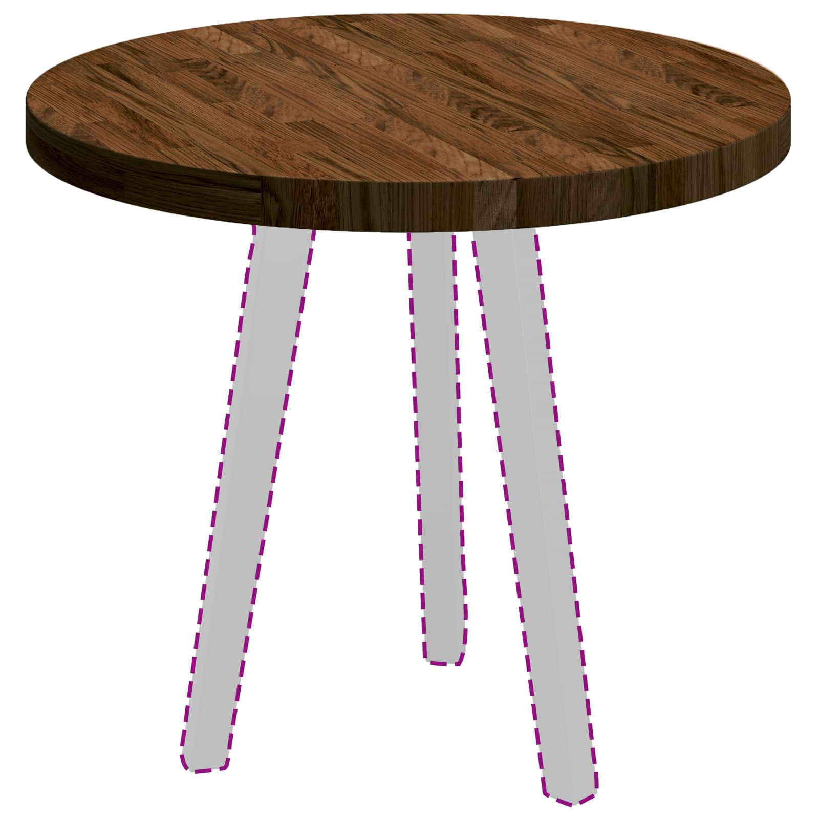 Tabletop Dark brown Ø 60 x 4 cm Solid oak wood