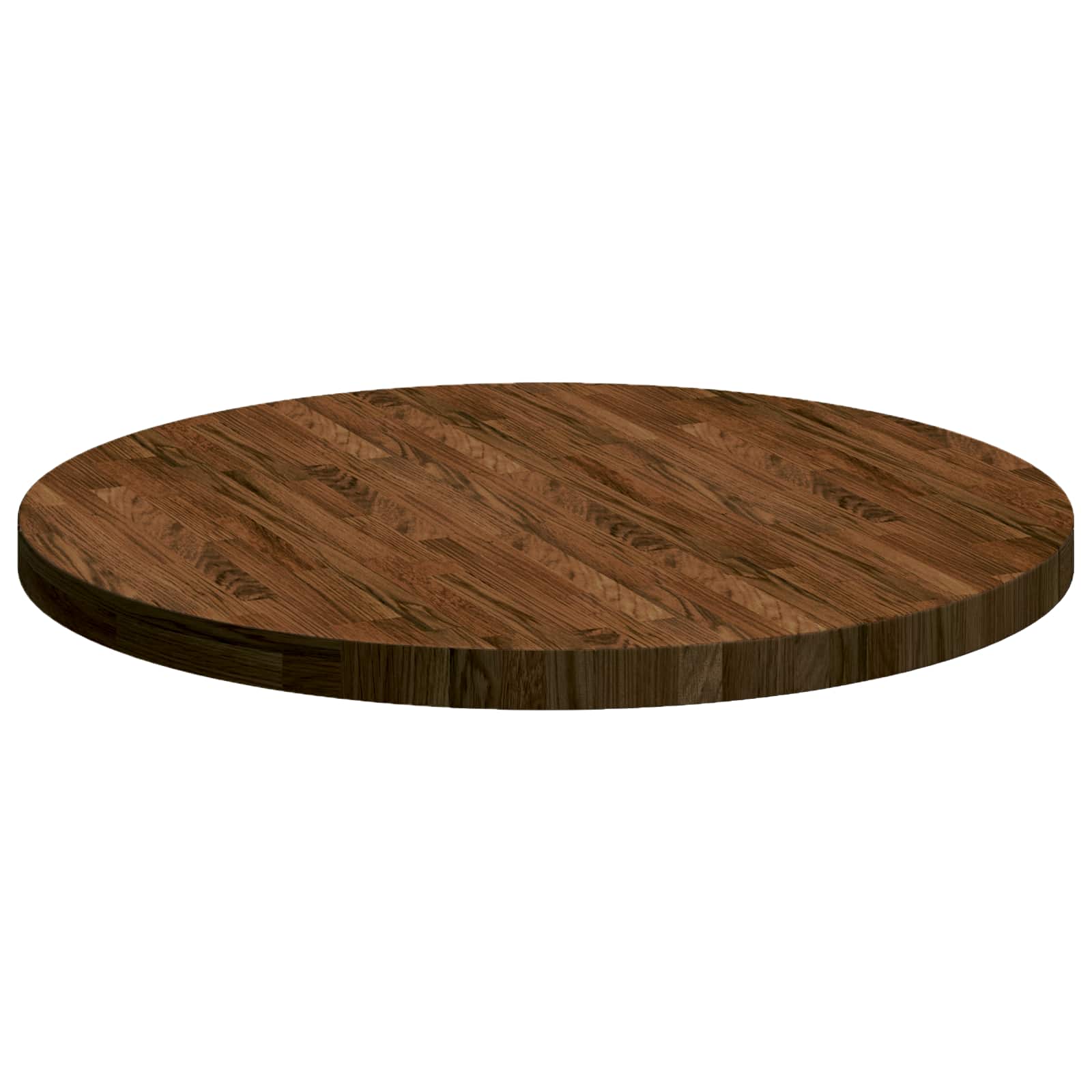 Tabletop Dark brown Ø 80 x 4 cm Solid oak wood