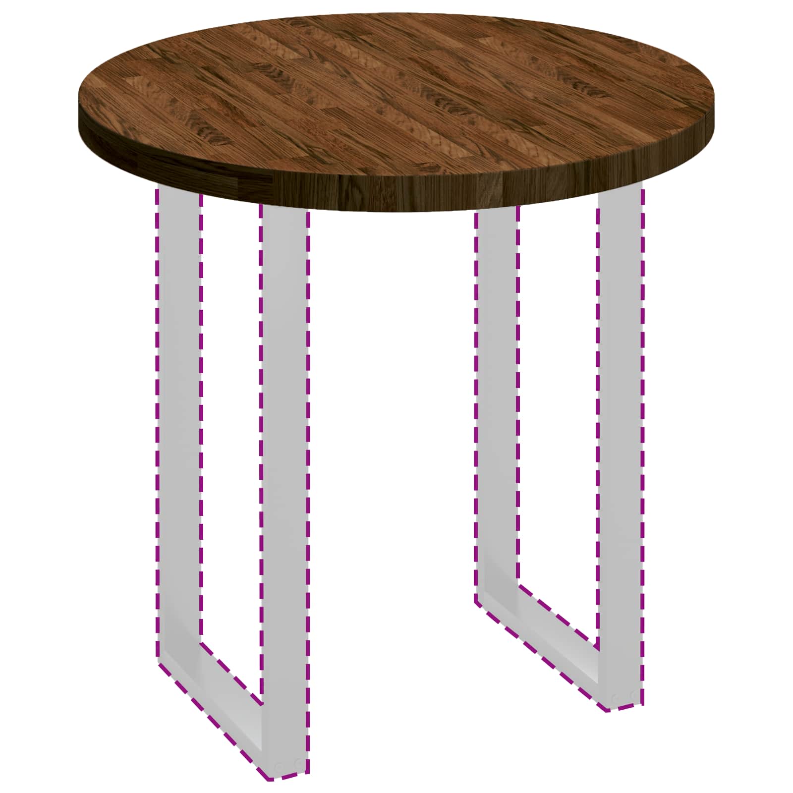 Tabletop Dark brown Ø 80 x 4 cm Solid oak wood