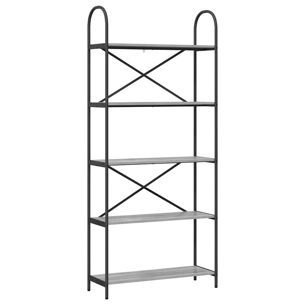 Bookcase Grey Sonoma 80 x 30 x 183 cm Engineered Wood