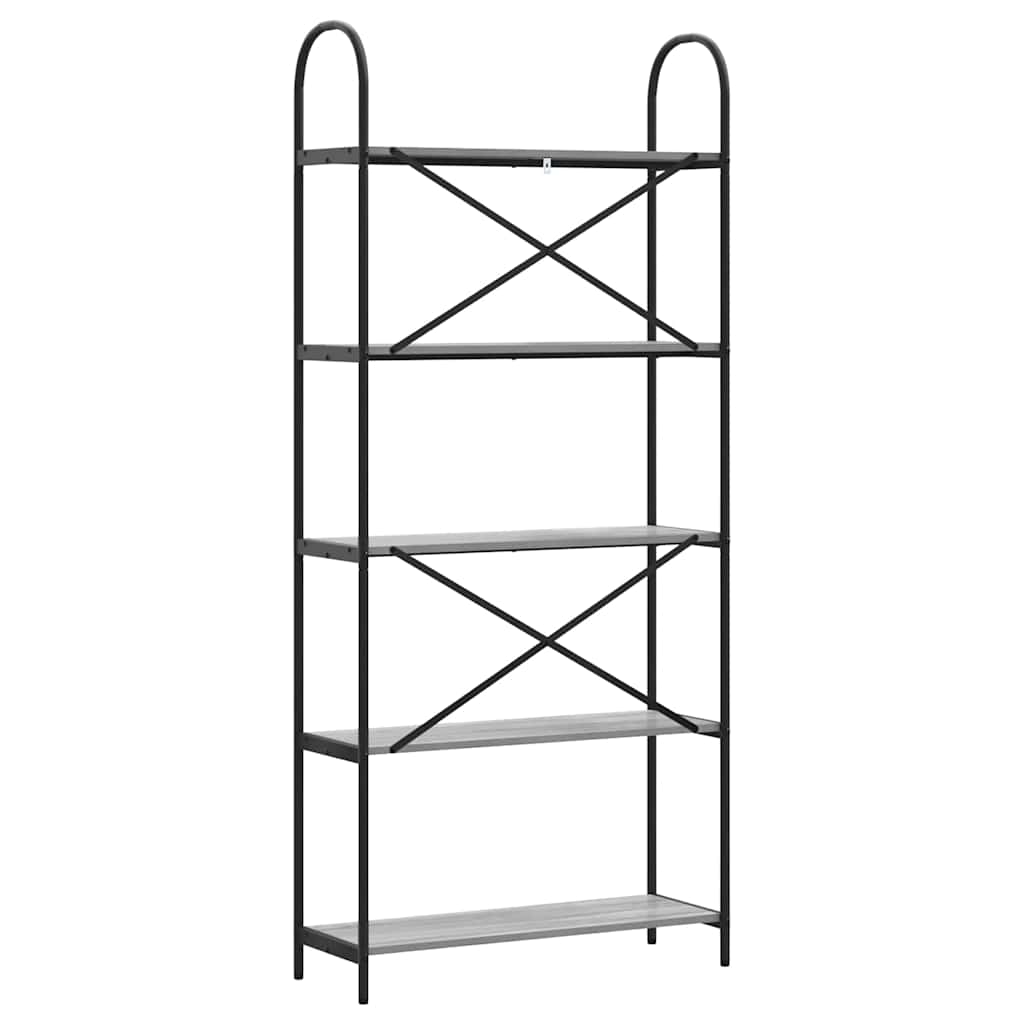 Bookcase Grey Sonoma 80 x 30 x 183 cm Engineered Wood