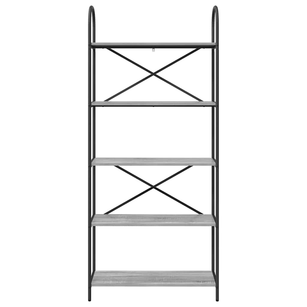 Bookcase Grey Sonoma 80 x 30 x 183 cm Engineered Wood