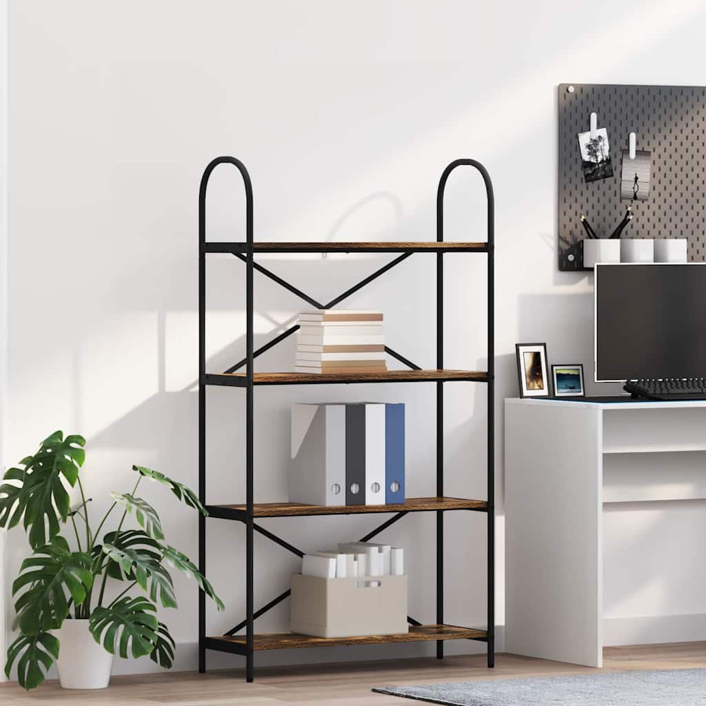 Bookshelf Smoked Oak 80 x 30 x 146 cm Engineered wood