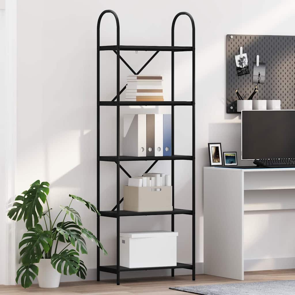 Bookshelf Black oak 60 x 30 x 183 cm Engineered wood