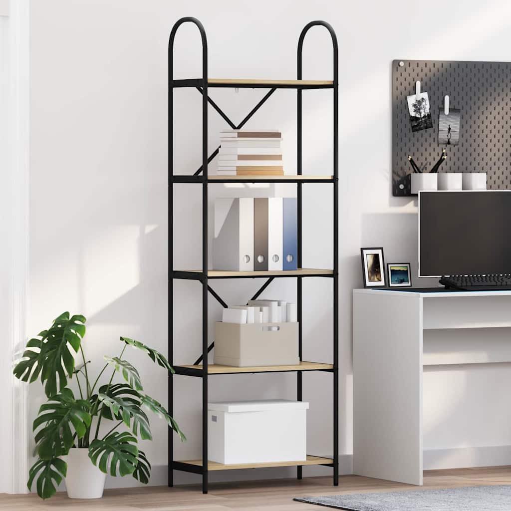 Bookcase Sonoma Oak 60 x 30 x 183 cm Engineered Wood