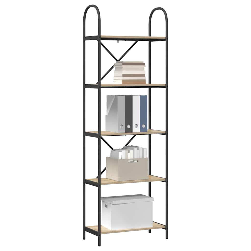 Bookcase Sonoma Oak 60 x 30 x 183 cm Engineered Wood