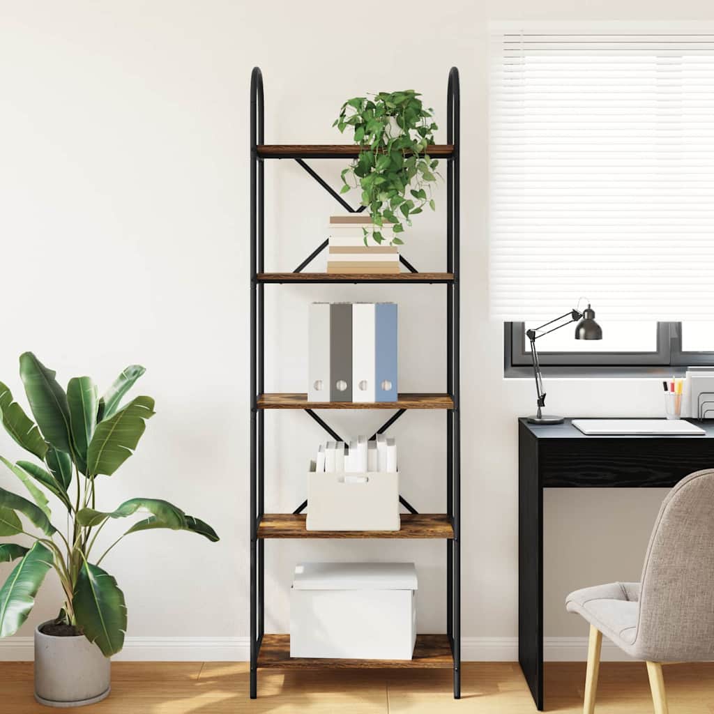 Bookshelf Smoked oak 60 x 30 x 183 cm Engineered wood